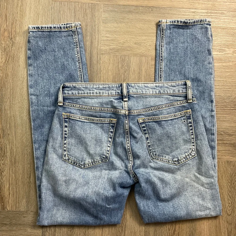 Rag & Bone Dre Low‎ Rise Slim Boyfriend Denim Jeans Blue Womens 24 Blue Boho Y2K